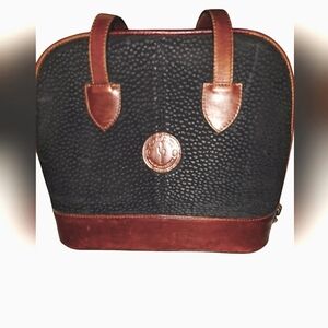 Vintage Cardon Black and Brown Leather Large Shoulder Bag. GORGEOUS!